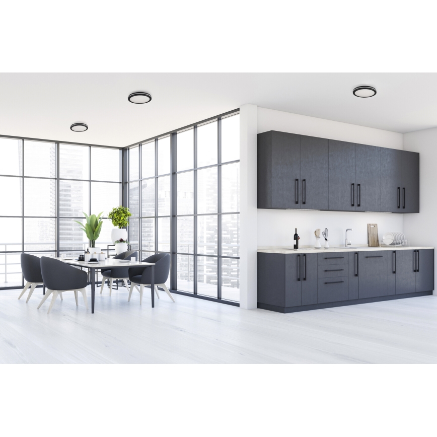 LEd Väli laevalgusti BENO ECO LED/12W/230V 3000/4000/6500K d. 20 cm IP65 must