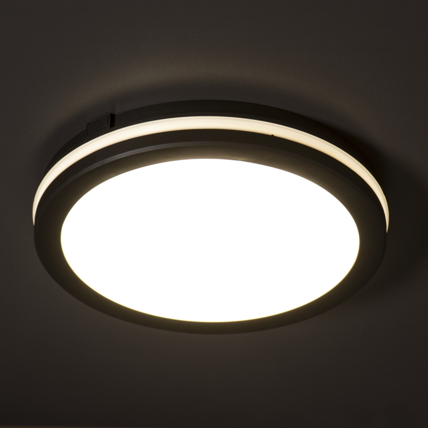 LEd Väli laevalgusti BENO ECO LED/12W/230V 3000/4000/6500K d. 20 cm IP65 must