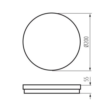 LEd Väli laevalgusti BENO ECO LED/12W/230V 3000/4000/6500K d. 20 cm IP65 must