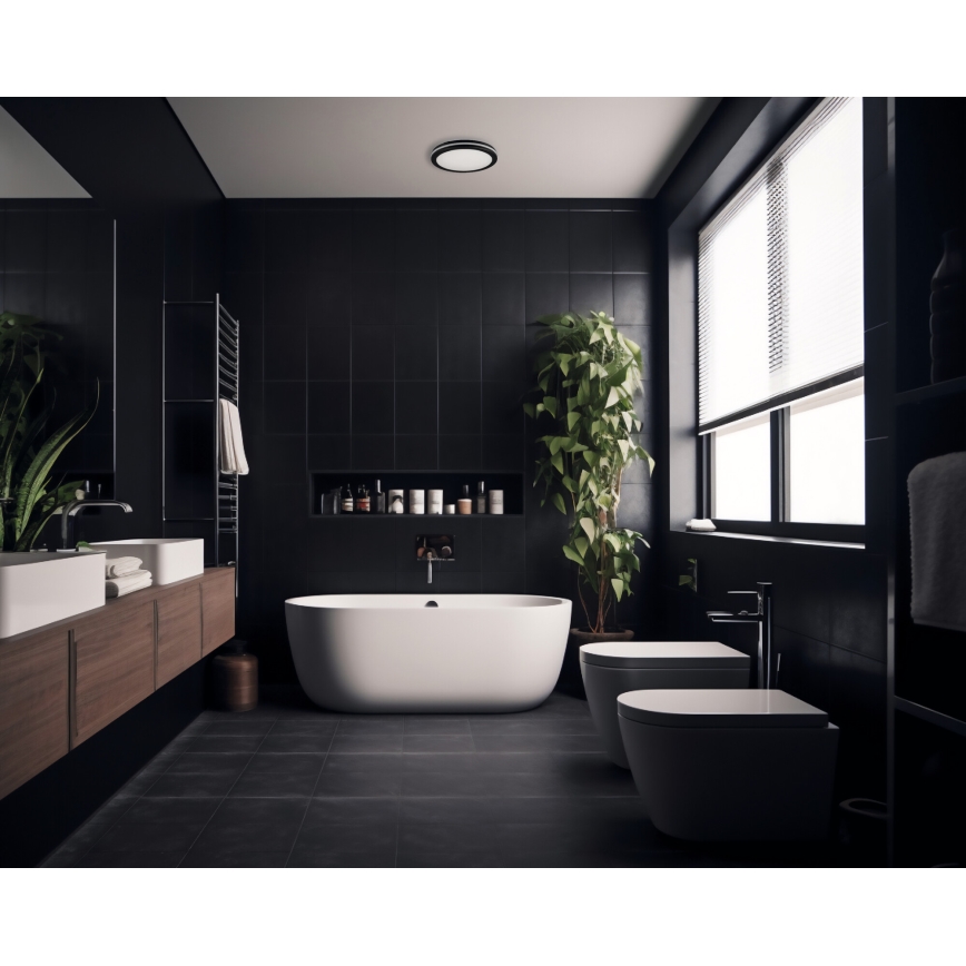 LEd Väli laevalgusti BENO E LED/20W/230V 3000/4000/6500K d. 20 cm IP65 must
