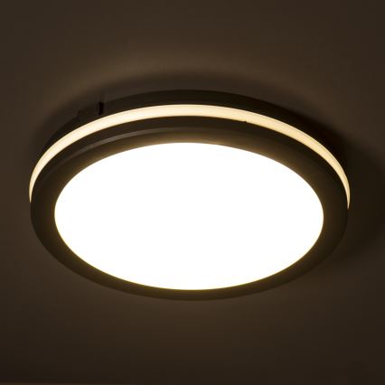 LEd Väli laevalgusti BENO E LED/20W/230V 3000/4000/6500K d. 20 cm IP65 must