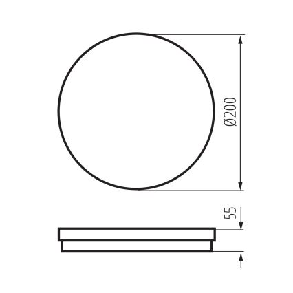 LEd Väli laevalgusti BENO ECO LED/20W/230V 3000/4000/6500K d. 20 cm IP65 must