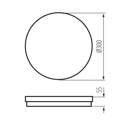 LEd Väli laevalgusti BENO ECO LED/30W/230V 3000/4000/6500K d. 30 cm IP65 must