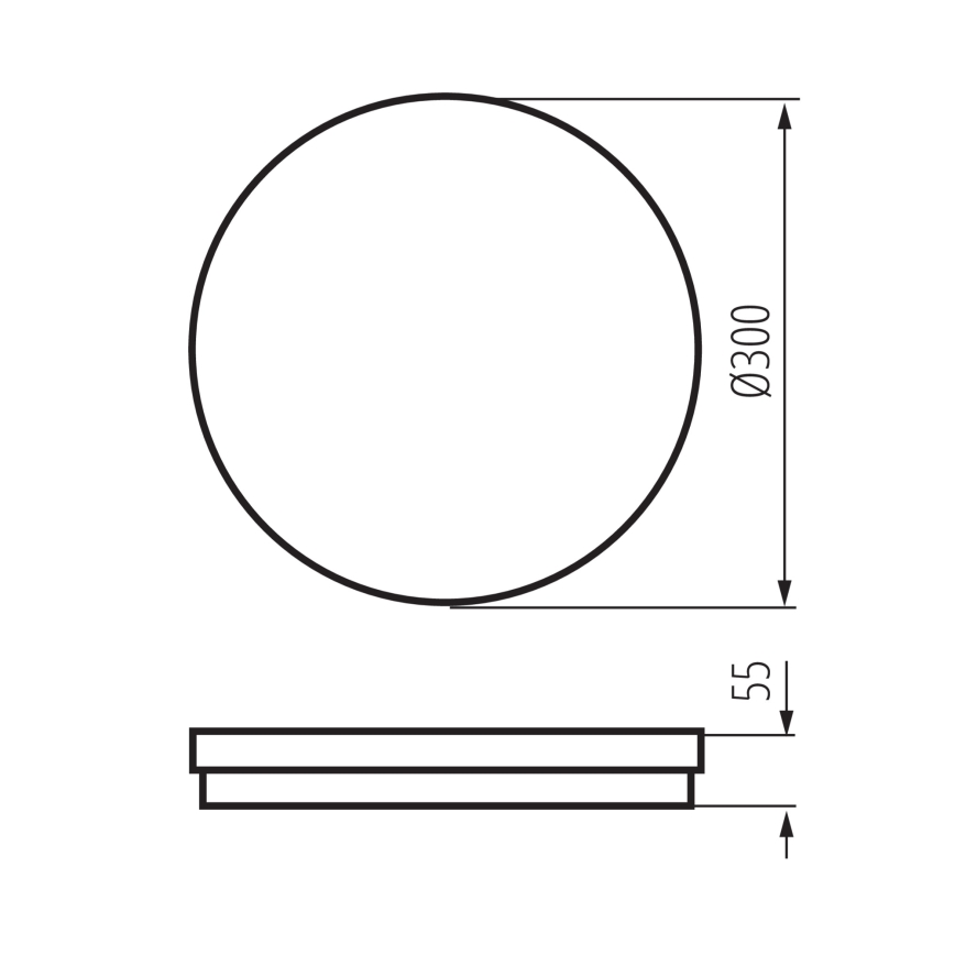 LEd Väli laevalgusti BENO ECO LED/30W/230V 3000/4000/6500K d. 30 cm IP65 must