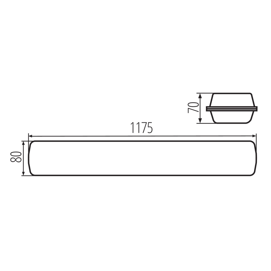 LED Tööstuslik luminofoorvalgusti MAH MAX LED/18W/230V 4000K IP65 must