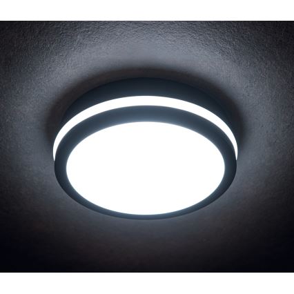 LEd Väli laevalgusti liikumisanduriga BENO LED/12/18W/230V 3000/3500/4000K IP65 antratsiit ümmargune