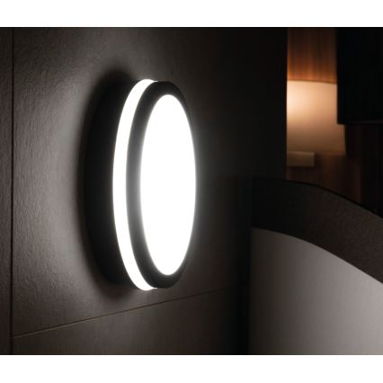 LEd Väli laevalgusti liikumisanduriga BENO LED/12/18W/230V 3000/3500/4000K IP65 antratsiit ümmargune