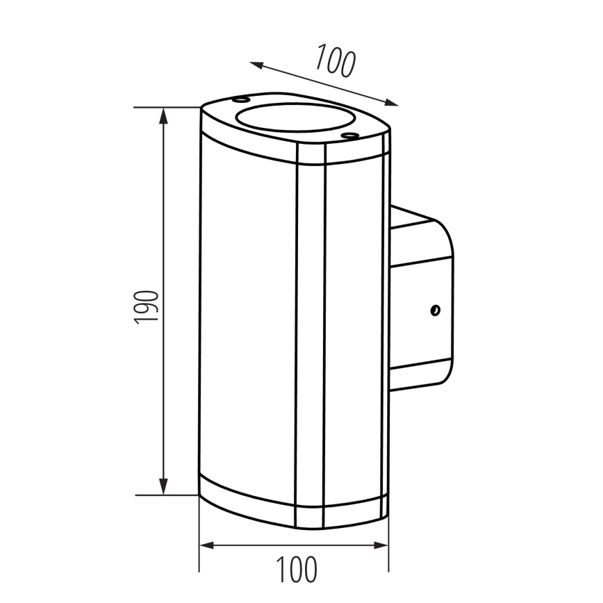 Väli seinavalgusti ZEVI 2xGU10/10W/230V IP54 must