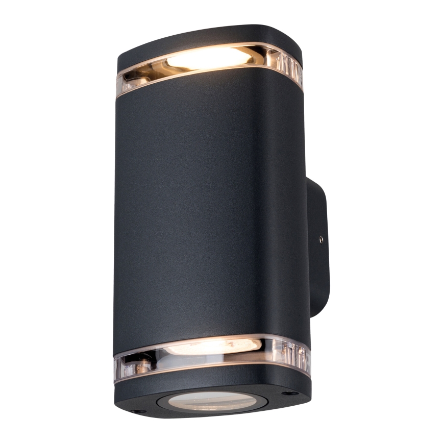 Väli seinavalgusti ZEVI 2xGU10/10W/230V IP54 must