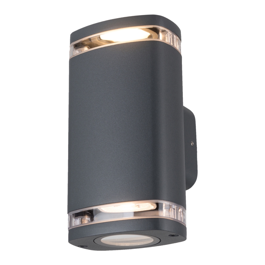 Väli seinavalgusti ZEVI 2xGU10/10W/230V IP54 antratsiit