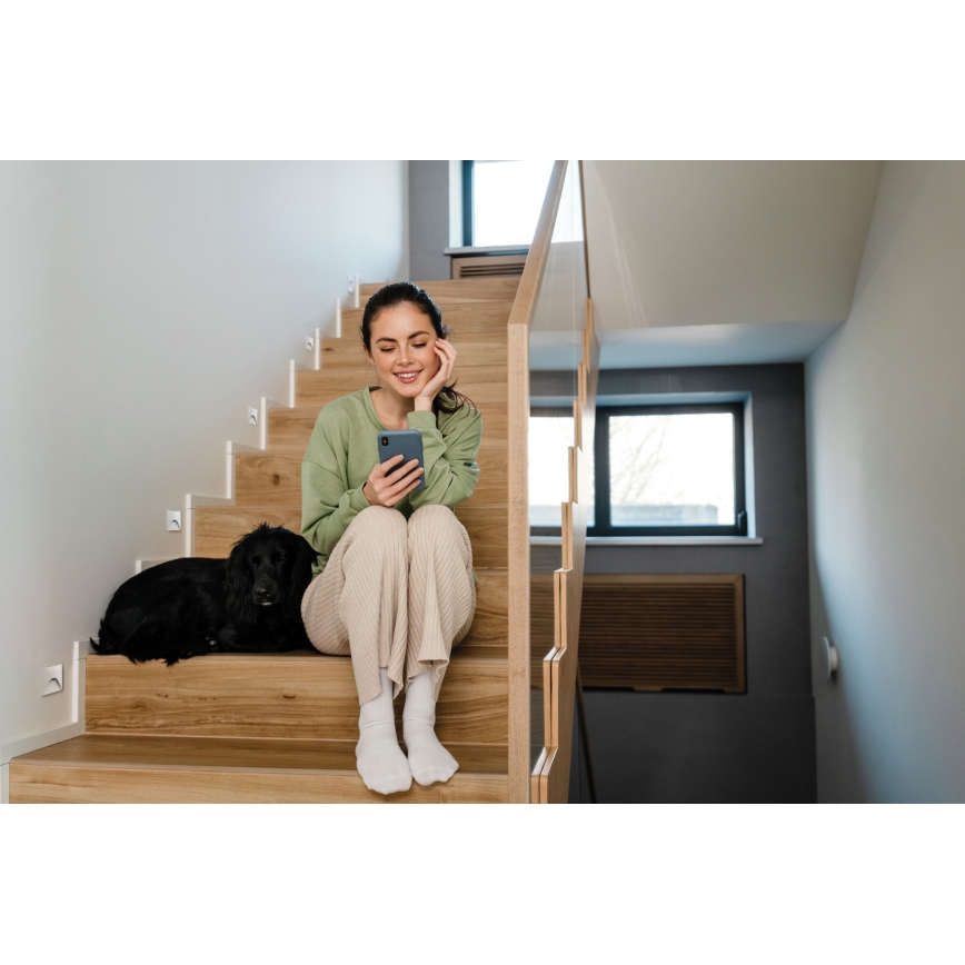 LED trepi valgusti EXIN LED/2,5W/230V 3000K IP65 valge ruudukujuline