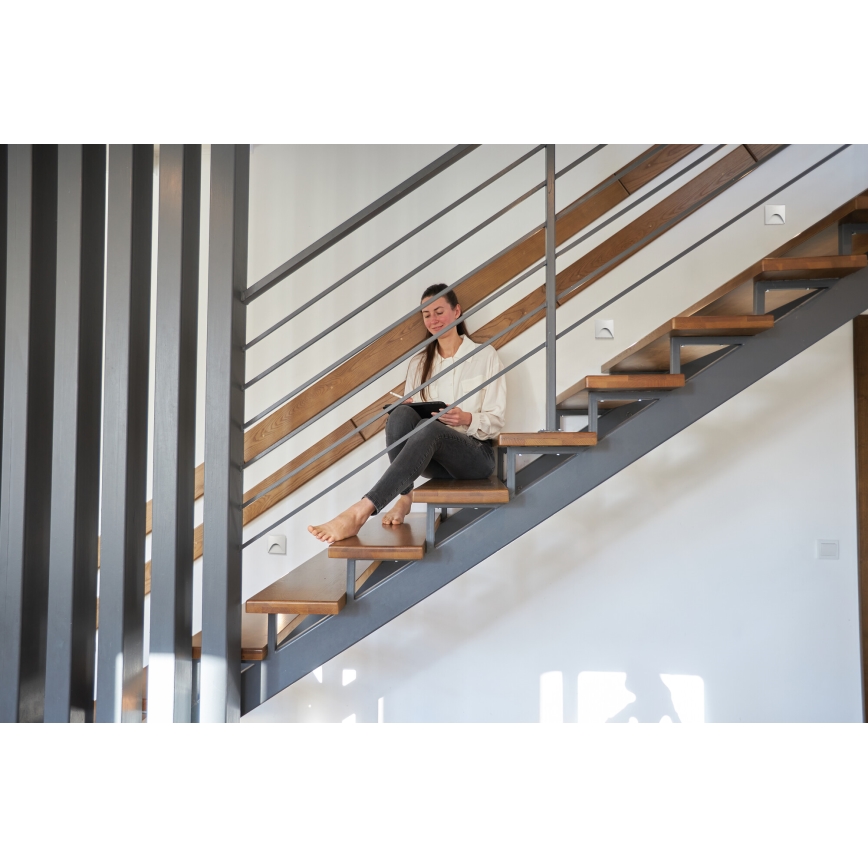 LED trepi valgusti EXIN LED/2,5W/230V 4000K IP65 valge, ruudukujuline