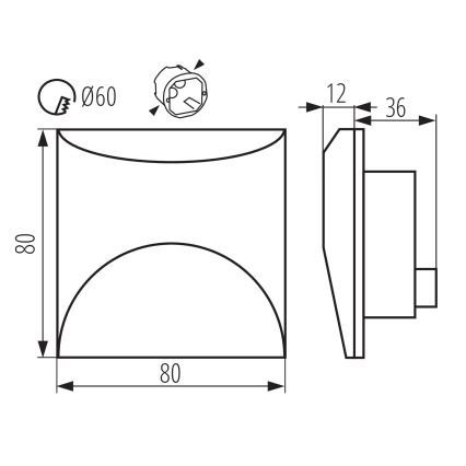 LED trepi valgusti EXIN LED/2,5W/230V 4000K IP65 valge nurkjas