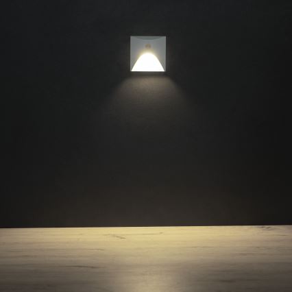 LED-trepivalgusti liikumis- ja hämarussensoriga EXIN LED/2,5W/230V 4000K IP65 valge, ruudukujuline