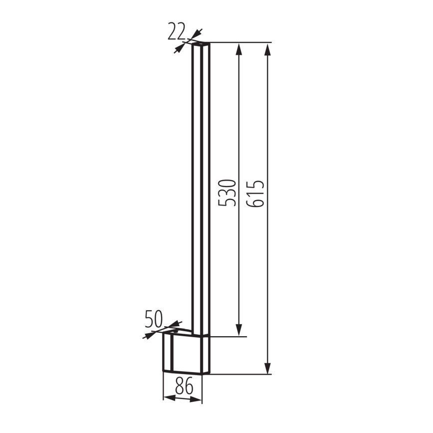 LED välisseinavalgusti YALTE LED/9W/230V 3000/4000/6500K 61,5 cm IP54 must