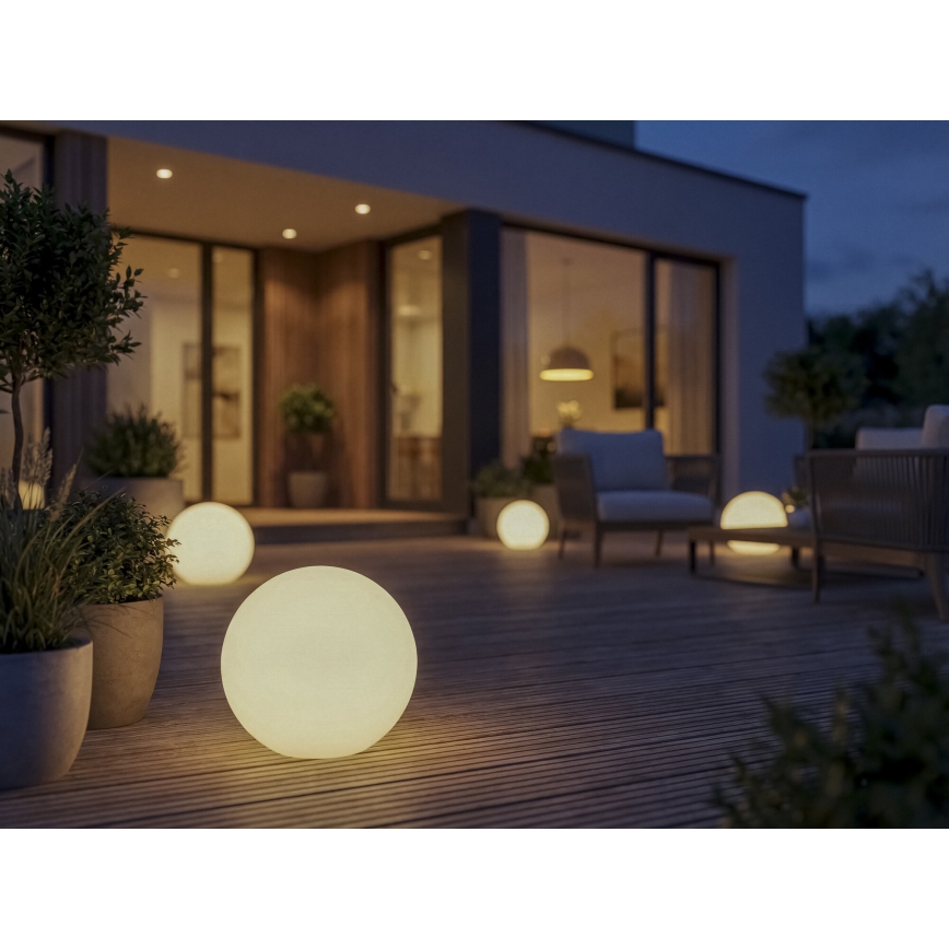 Välisvalgusti STONO 1xE27/20W/230V läbimõõt 40 cm IP65 valge