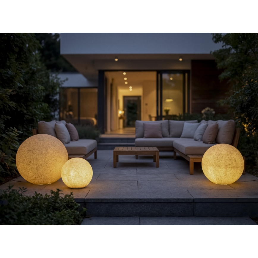 Välisvalgusti STONO 1xE27/20W/230V Ø 40 cm IP65 beež