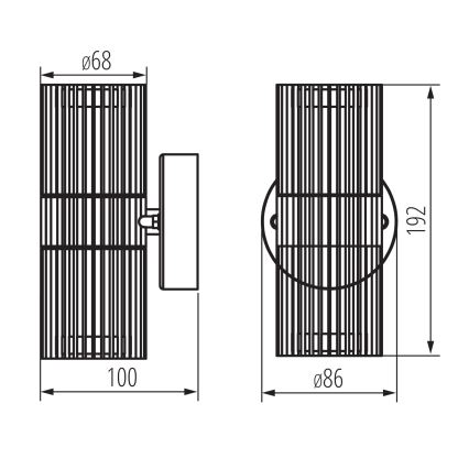 Välisseinale kinnitatav suunavalgusti RADILO 2xGU10/11W/230V IP44 must