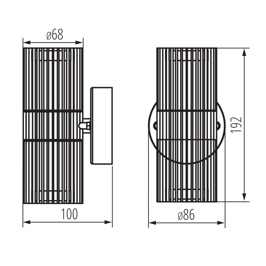 Välisseinale kinnitatav suunavalgusti RADILO 2xGU10/11W/230V IP44 must