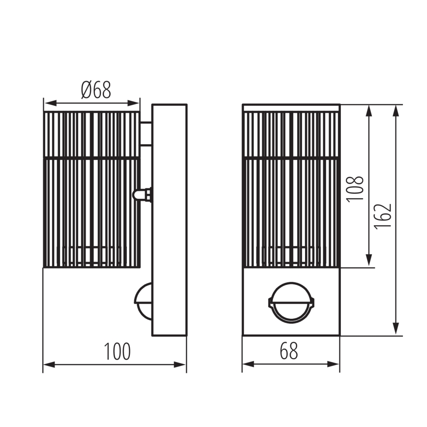 Väline seinapunktvalgusti liikumis- ja hämaruseanduriga RADILO 1xGU10/11W/230V IP44 must