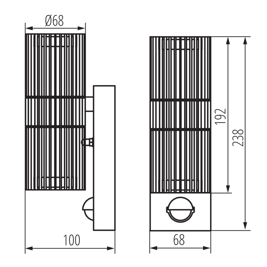Seinale paigaldatav suunavalgusti liikumis- ja hämarussensoriga RADILO 2xGU10/11W/230V IP44 must