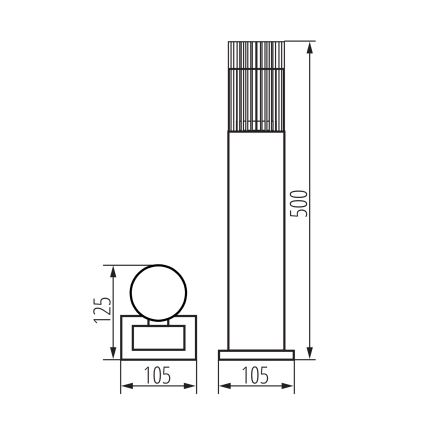 Välisvalgusti RADILO 1xGU10/11W/230V 50 cm IP44 must