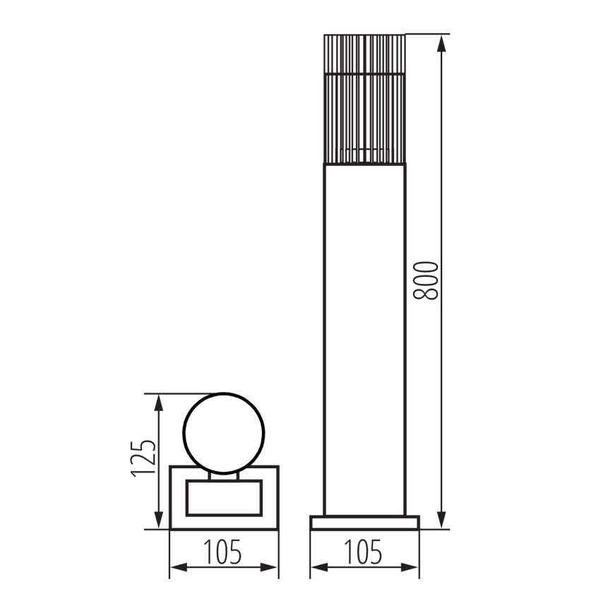 Välisvalgusti RADILO 1xGU10/11W/230V 80 cm IP44 must