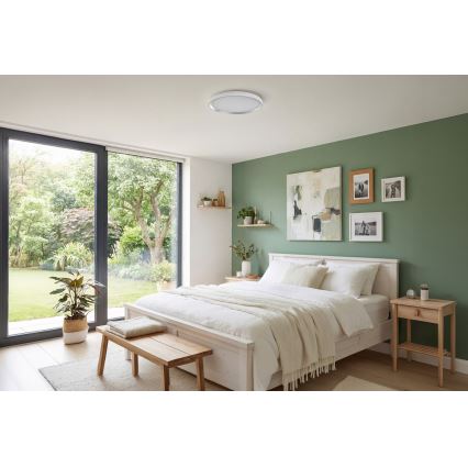 Hämardatav LED-laelamp LIXAN LED/47W/230V 3000-6500K Ø 38,6 cm valge/hõbedane + kaugjuhtimispult
