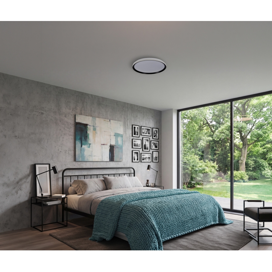 LED hämardatav laevalgusti LIXAN LED/65W/230V 3000-6500K läbimõõt 48,6 cm valge/must + kaugjuhtimispult