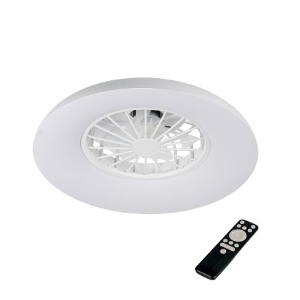 LED RGBW hämardatav laelamp ventilaatoriga PLAVE PAN LED/24W/230V 3000-6500K läbimõõt 48,5 cm valge + kaugjuhtimispult