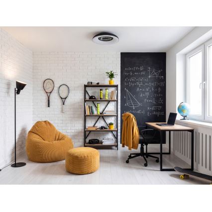LED RGBW hämardatav laevalgusti ventilaatoriga PLAVE PAN LED/48W/230V 3000-6500K läbimõõt 60 cm must + kaugjuhtimispult