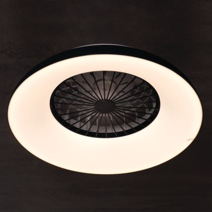 LED RGBW hämardatav laevalgusti ventilaatoriga PLAVE PAN LED/48W/230V 3000-6500K läbimõõt 60 cm must + kaugjuhtimispult