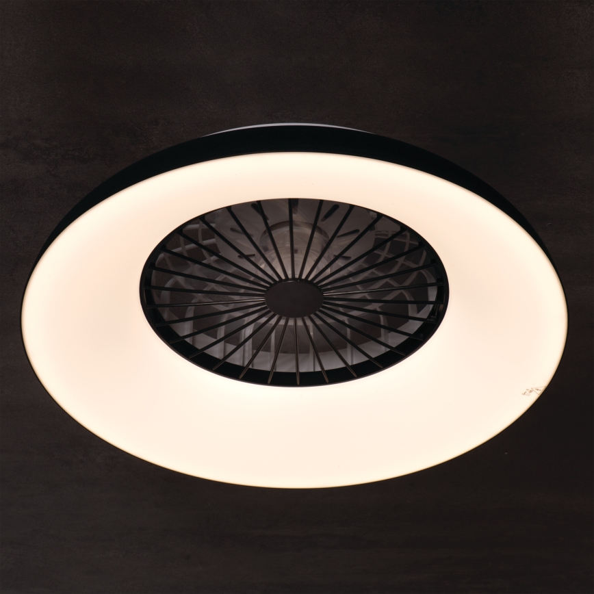 LED RGBW hämardatav laevalgusti ventilaatoriga PLAVE PAN LED/48W/230V 3000-6500K läbimõõt 60 cm must + kaugjuhtimispult