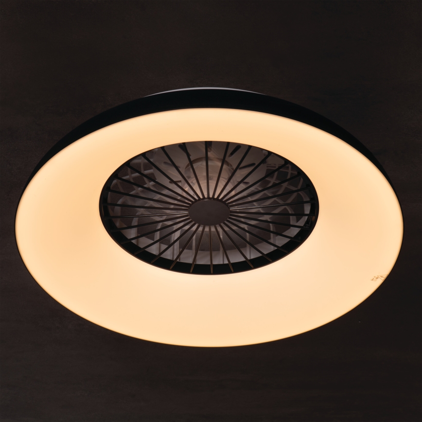 LED RGBW hämardatav laevalgusti ventilaatoriga PLAVE PAN LED/48W/230V 3000-6500K läbimõõt 60 cm must + kaugjuhtimispult