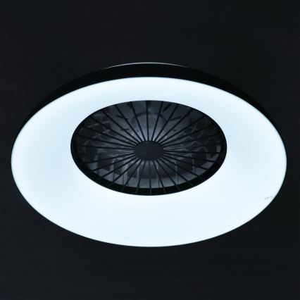 LED RGBW hämardatav laevalgusti ventilaatoriga PLAVE PAN LED/48W/230V 3000-6500K läbimõõt 60 cm must + kaugjuhtimispult