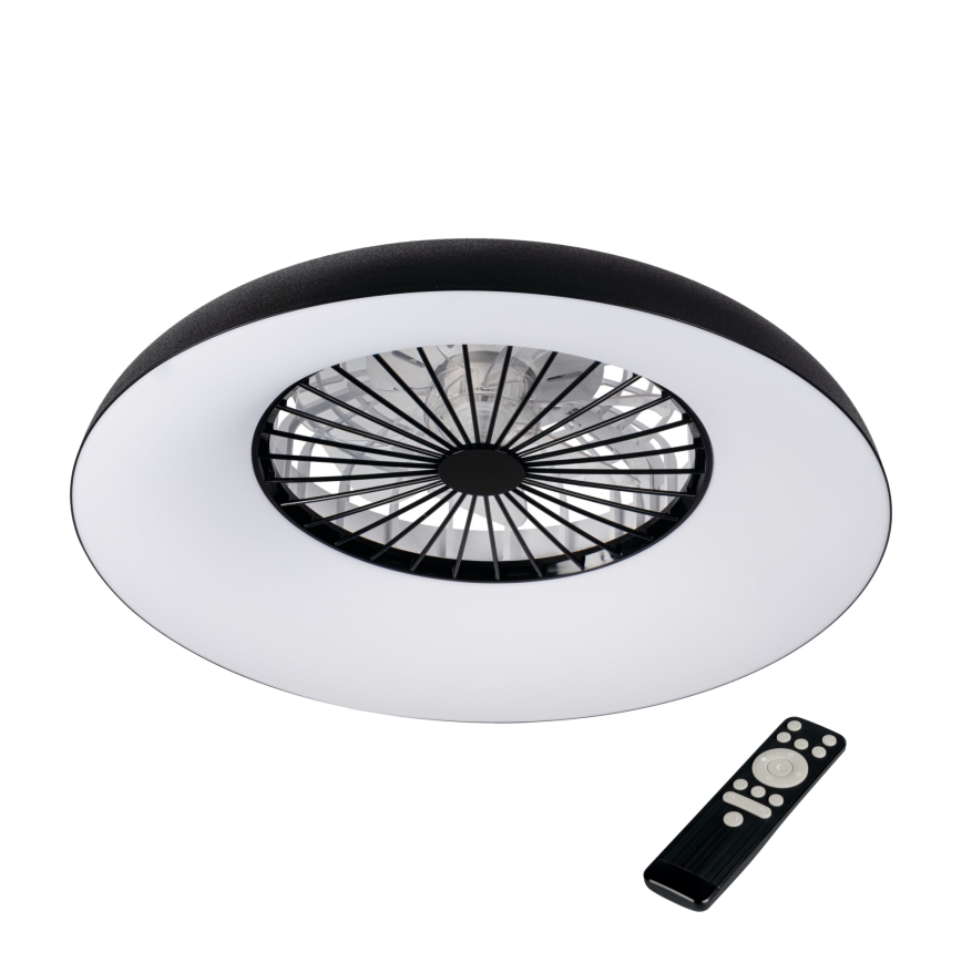 LED RGBW hämardatav laevalgusti ventilaatoriga PLAVE PAN LED/48W/230V 3000-6500K läbimõõt 60 cm must + kaugjuhtimispult