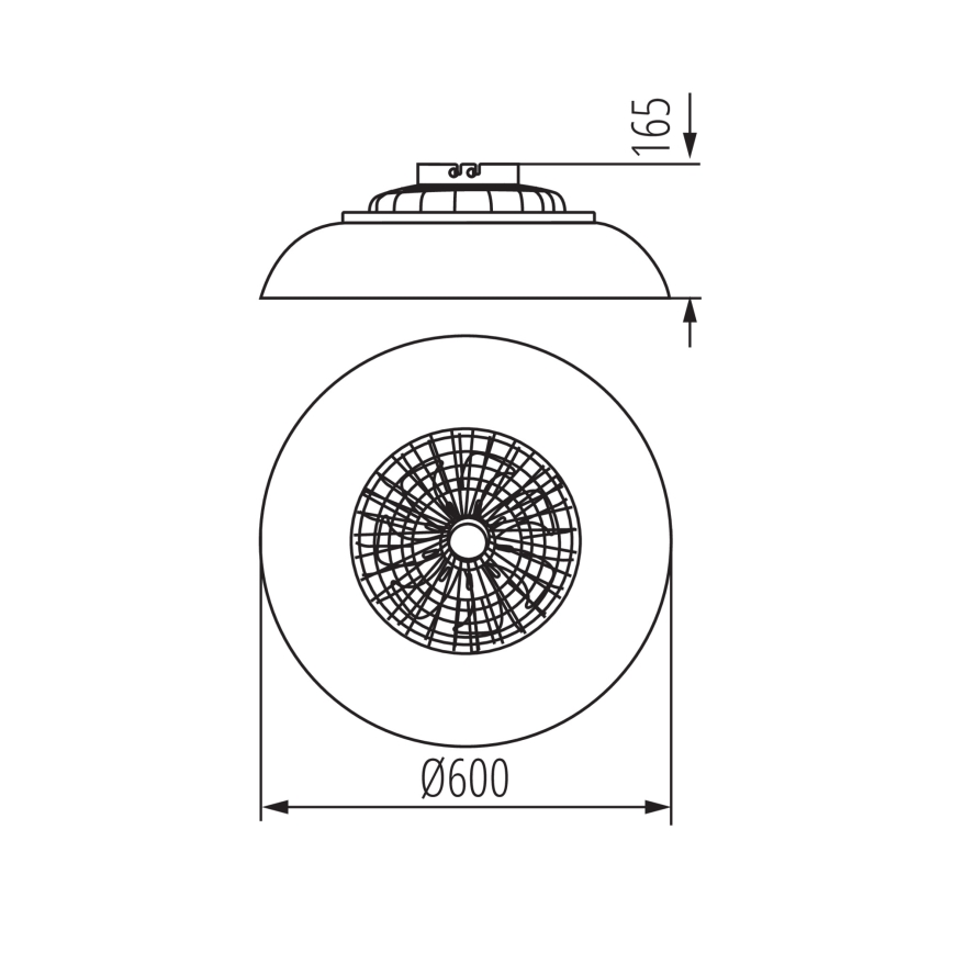 LED RGBW hämardatav laevalgusti ventilaatoriga PLAVE PAN LED/48W/230V 3000-6500K läbimõõt 60 cm must + kaugjuhtimispult