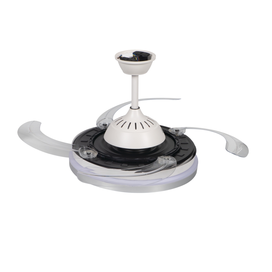 LED-hämardatav laelamp ventilaatoriga PLAVE LED/36W/230V 3000-6500K hõbe/valge + kaugjuhtimispult