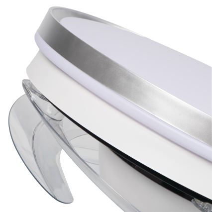 LED-hämardatav laelamp ventilaatoriga PLAVE LED/36W/230V 3000-6500K hõbe/valge + kaugjuhtimispult