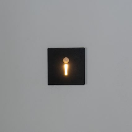 LED trepivalgusti liikumis- ja hämarusanduriga MAGNIK LED/1,7W/230V 2700/3300/3900/4600/5700K must ruudukujuline