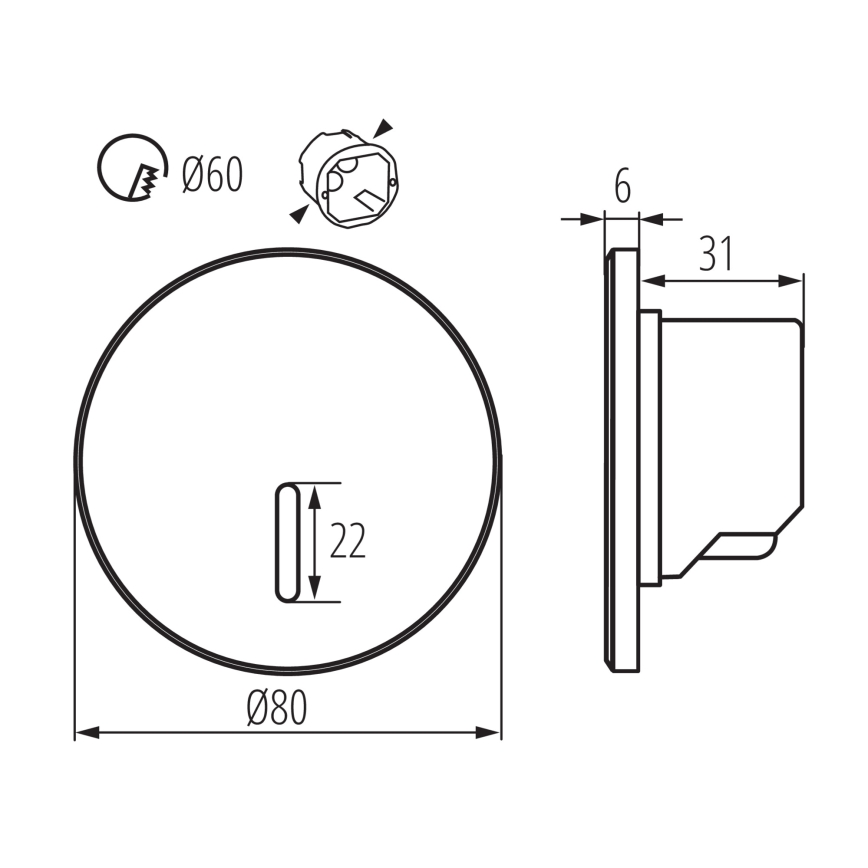 MAGNIK LED trepi valgusti LED/1,7W/230V 2700/3300/3900/4600/5700K valge, ümmargune