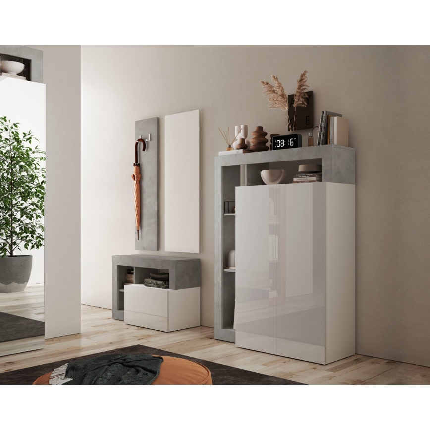 Kapp LENOR valge/hall betoon