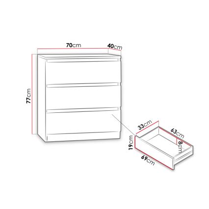 Kapp MALWA 77x70 cm valge