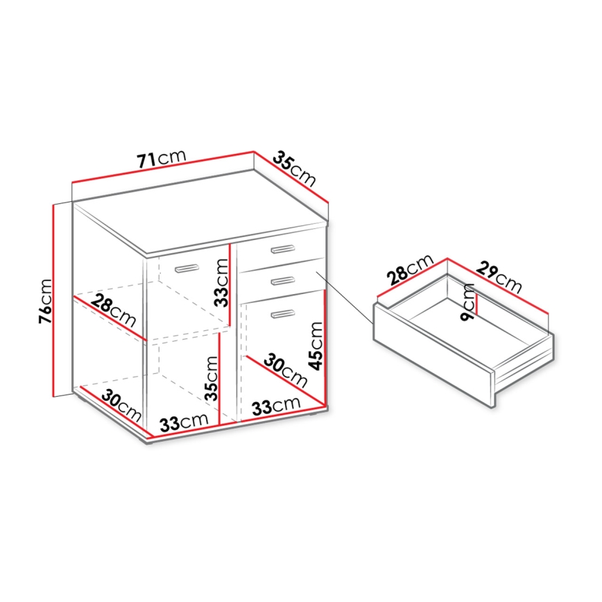 Kapp MIKE 76x71 cm valge