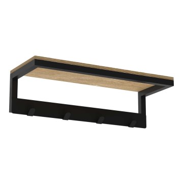 Käterätihoidja seinale koos riiuliga 10x40 cm must