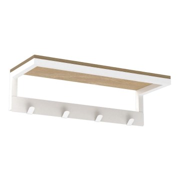 Käterätihoidja seinale koos riiuliga 10x40 cm valge