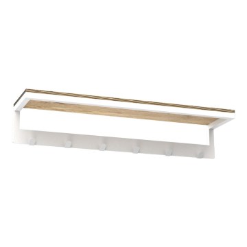 Käterätihoidja seinale koos riiuliga 10x60 cm valge