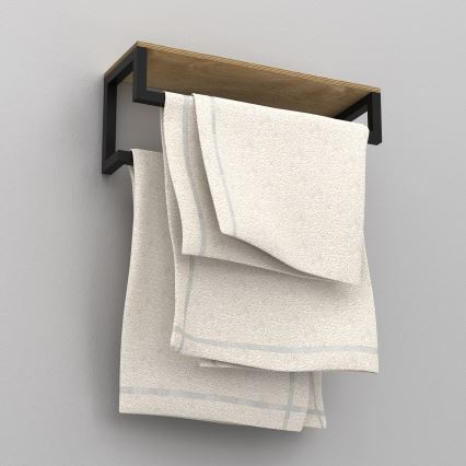 Käterätihoidja seinale koos riiuliga 14x40 cm must