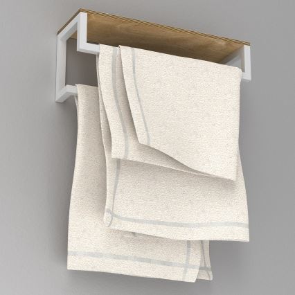 Käterätihoidja seinale koos riiuliga 14x40 cm valge