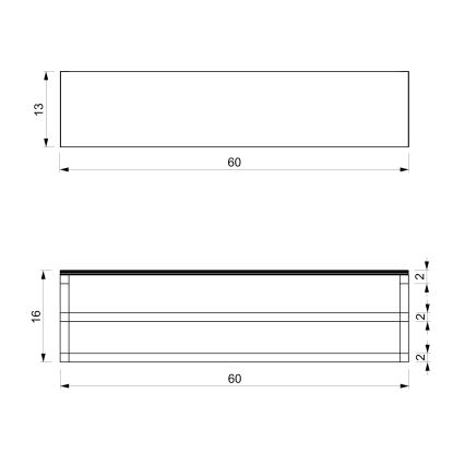 Käterätihoidja seinale koos riiuliga 14x60 cm valge